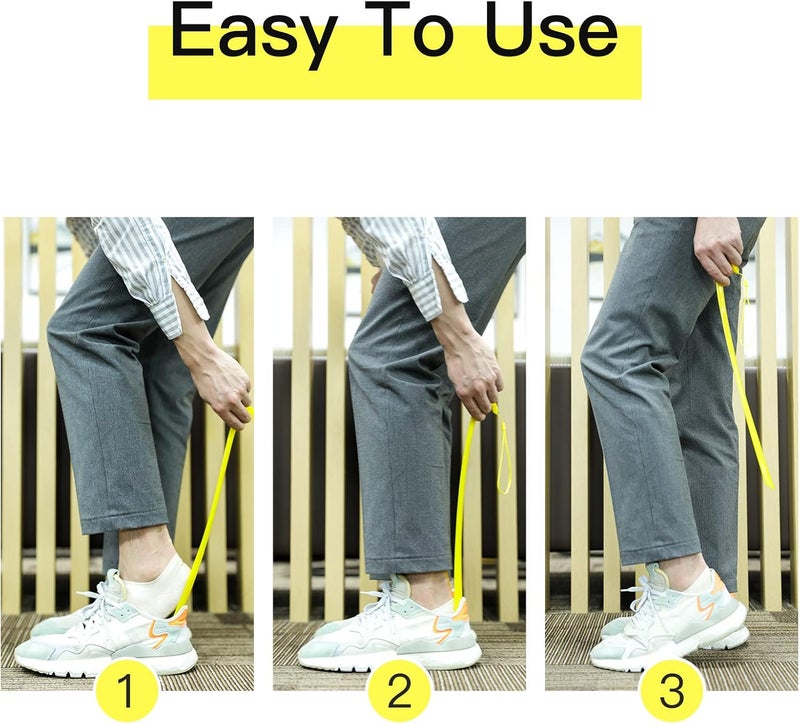 PCEEL Shoe Horn Long Handle Super Strong Plastic/Genuine Wood with Lanyard,Shoehorn Fit for Men,Women,Seniors,Kids - Image 3